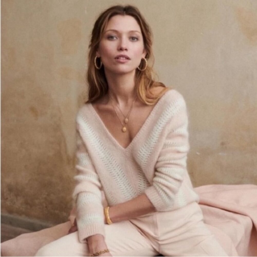 Sezane Ariel Jumper. Ecru / Nude - Size S